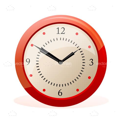 Orange Retro Wall Clock Illustration